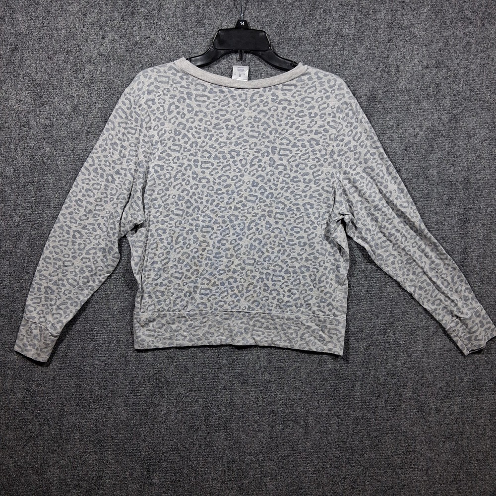Champion Womens Grey Leopard Print Long Sleeve Crewneck Shirt Size Medium - Picture 8 of 8